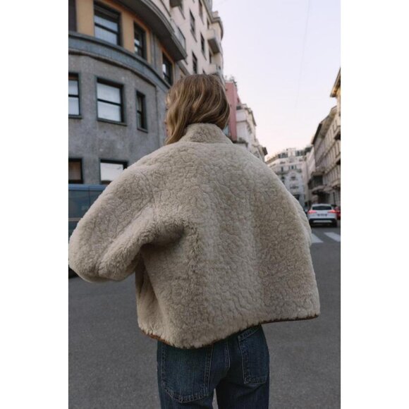 ZARA REVERSIBLE DOUBLE-FACED JACKET - Picture 6 of 11